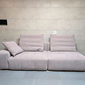 에싸 베이글 3.5인 패브릭 소파 더스티핑크(연핑크)