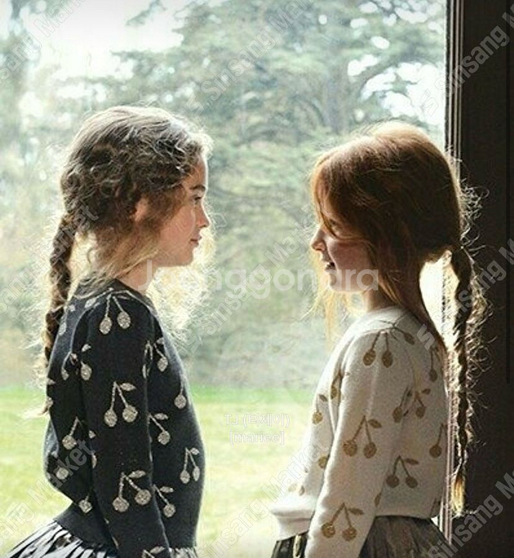 여아 체리 그레이 니트--1