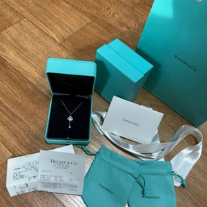 티파니앤코 미니 크라운키 화이트 목걸이(올해 구매,희귀한 화이트색상) 구성품 다 있음 이미지