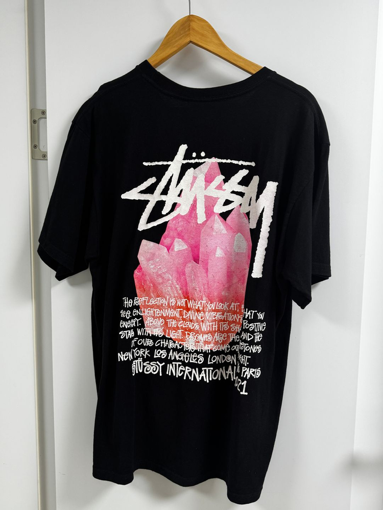 스투시 리플렉션 자수정 반팔 티셔츠 블랙 L 사이즈 팝니다. Stussy 이미지