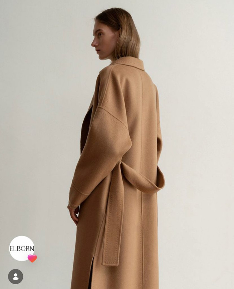 elborn 엘보른 누메로 캐시미어 코트 카멜 골드 자켓--1
