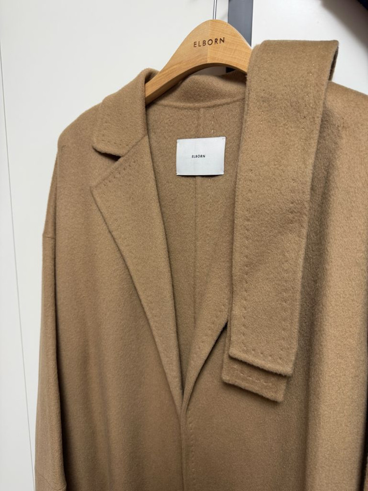 elborn 엘보른 누메로 캐시미어 코트 카멜 골드 자켓--6
