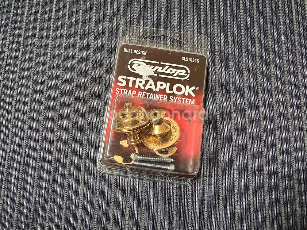 던롭 기타 스트랩락 골드 미개봉품--0