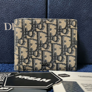 [크림판]디올 오블리크 반지갑 베이지