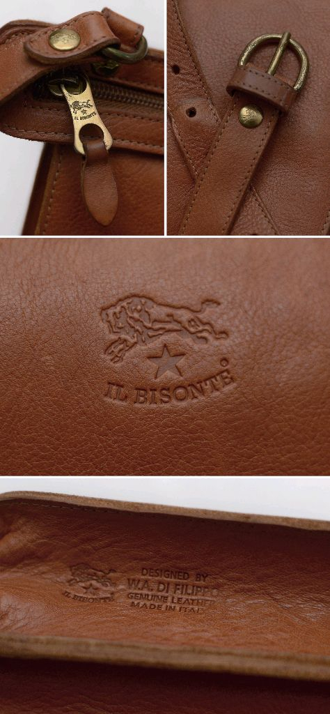 일비종떼 로니 더블 지퍼 트리오 포켓 가죽 숄더.크로스백--9