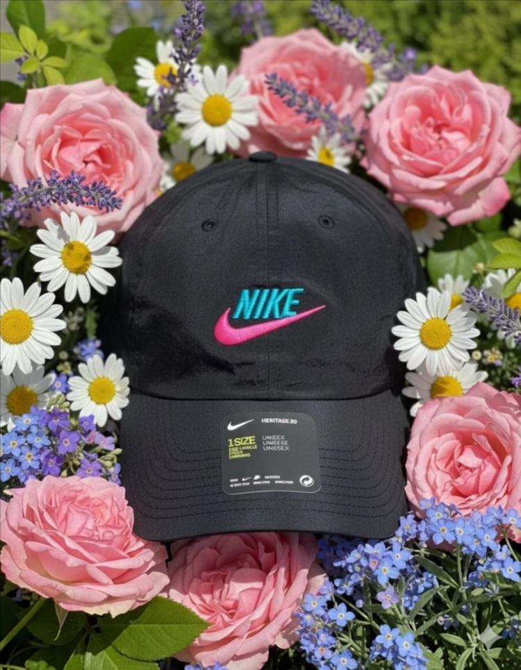 NIKE 나이키 초레어 헤리티지86 나일론 플라밍고 핑크/청록 볼캡 모자 남녀공용 퓨추라 운동 헬스 빈티지 코리아 이미지