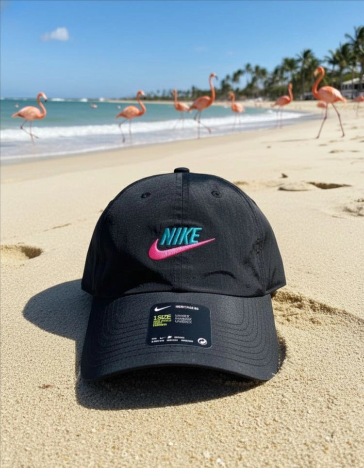 NIKE 나이키 초레어 헤리티지86 나일론 플라밍고 핑크/청록 볼캡 모자 남녀공용 퓨추라 운동 헬스 빈티지 코리아 이미지