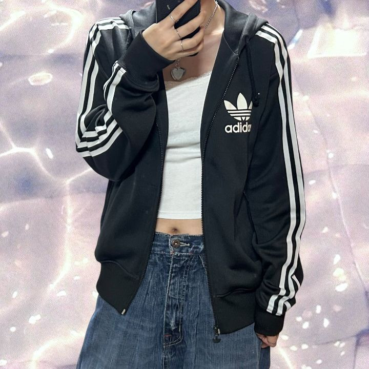 00s 아디다스 플락 후드 집업 져지 블랙 100 이미지