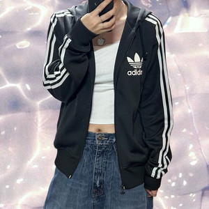 00s 아디다스 플락 후드 집업 져지 블랙 100 이미지