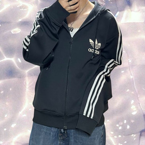 00s 아디다스 플락 후드 집업 져지 블랙 L 100 이미지