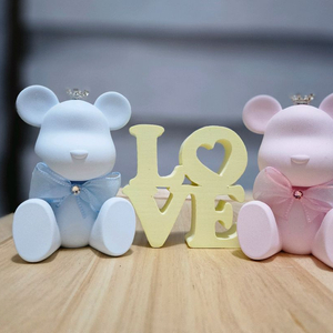 미키마우스 석고방향제 핑크/블루 LOVE 세트