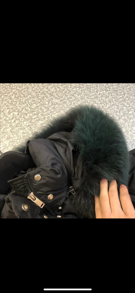 더블제이 블랙 왕 폭스퍼 벨티드 점퍼 숏 패딩 코트 벨트 올드머니룩 이미지
