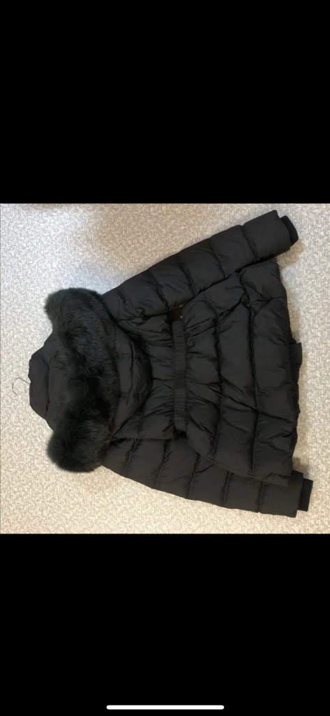 더블제이 블랙 왕 폭스퍼 벨티드 점퍼 숏 패딩 코트 벨트 올드머니룩 이미지