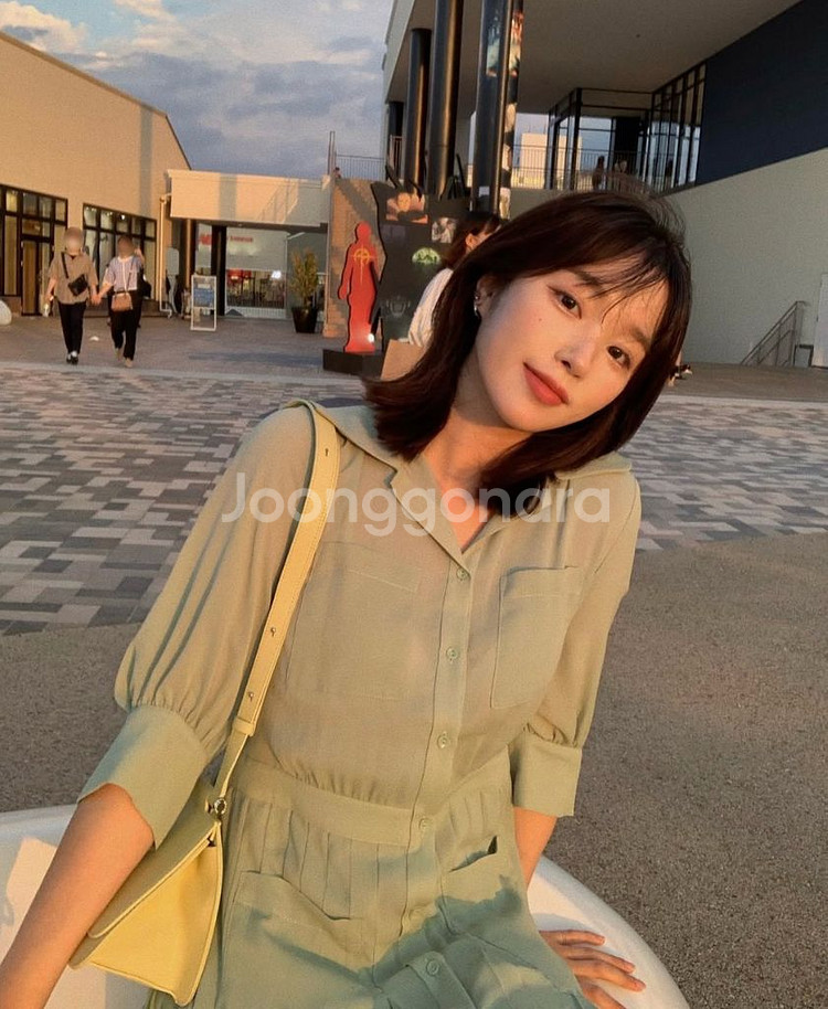 온앤온 플리츠 원피스 민트--0