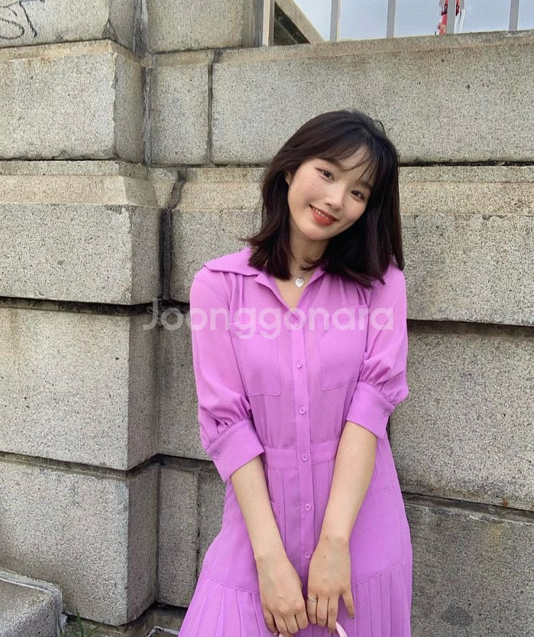 온앤온 플리츠 원피스 민트--3