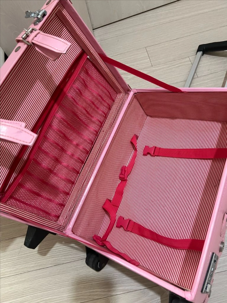 핑크 캐리어 가방 이미지