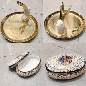 토끼 악세사리 소품 트레이/문양 보석함&뚜껑