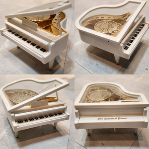 멜로디 화이트 미니 피아노 오르골 장식용