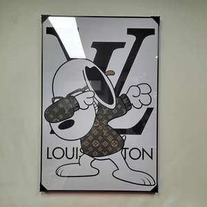 루이비통 스누피 피규어 그림액자 그림 액자 팝아트 인테리어소품 명품그림 명품액자 꽃 곰인형 콜라보 인테리어