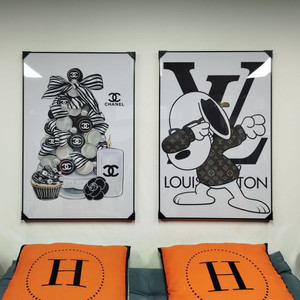 샤넬 크리스마스 크리 스누피 루이비통 피규어 그림액자 그림 액자 팝아트 인테리어소품 명품그림 명품액자 꽃 곰인형