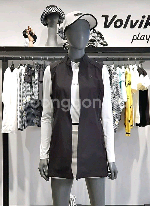 볼빅 여성 플리츠 롱 베스트--0