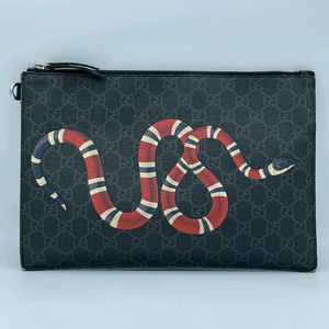 [ 정품 ] 구찌 스네이크 GG 수프림 클러치백 블랙