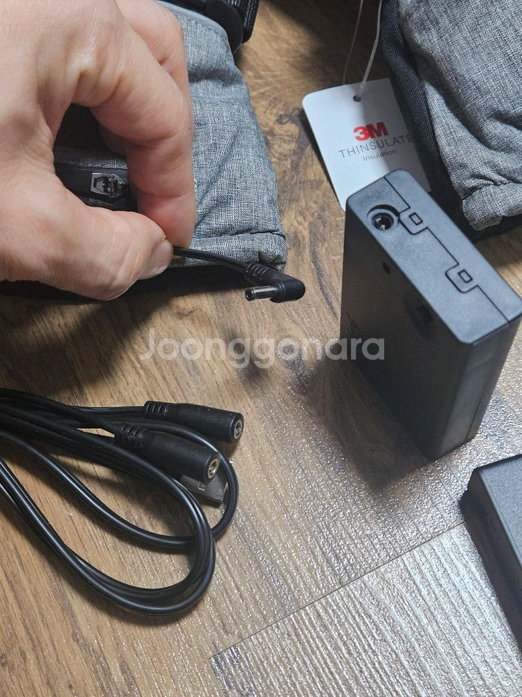따뜻한 열선 장갑 혹한기 방한 스키장갑 USB선 + 배터리팩 배달대행셋팅--1