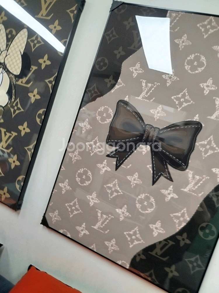 루이비통 미키마우스 피규어 그림액자 그림 액자 팝아트 인테리어소품 명품그림 명품액자 꽃 인테리어 유화 해바라기 거실--8