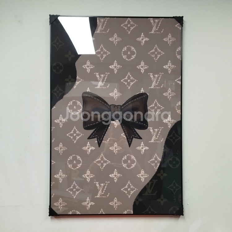 루이비통 리본 가방 피규어 그림액자 그림 액자 팝아트 인테리어소품 명품그림 명품액자 꽃 인테리어 유화 해바라기 거실--0