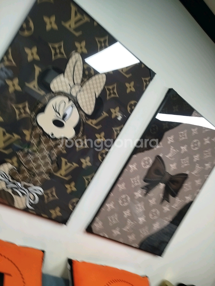 루이비통 리본 가방 피규어 그림액자 그림 액자 팝아트 인테리어소품 명품그림 명품액자 꽃 인테리어 유화 해바라기 거실--5