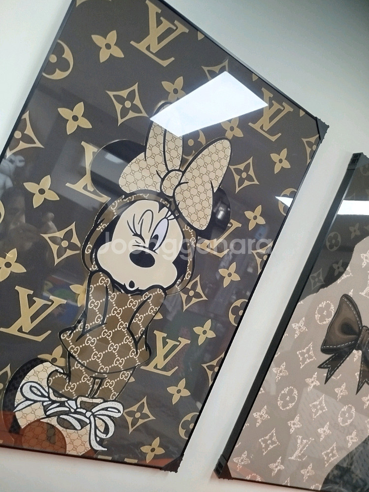 루이비통 리본 가방 피규어 그림액자 그림 액자 팝아트 인테리어소품 명품그림 명품액자 꽃 인테리어 유화 해바라기 거실--8