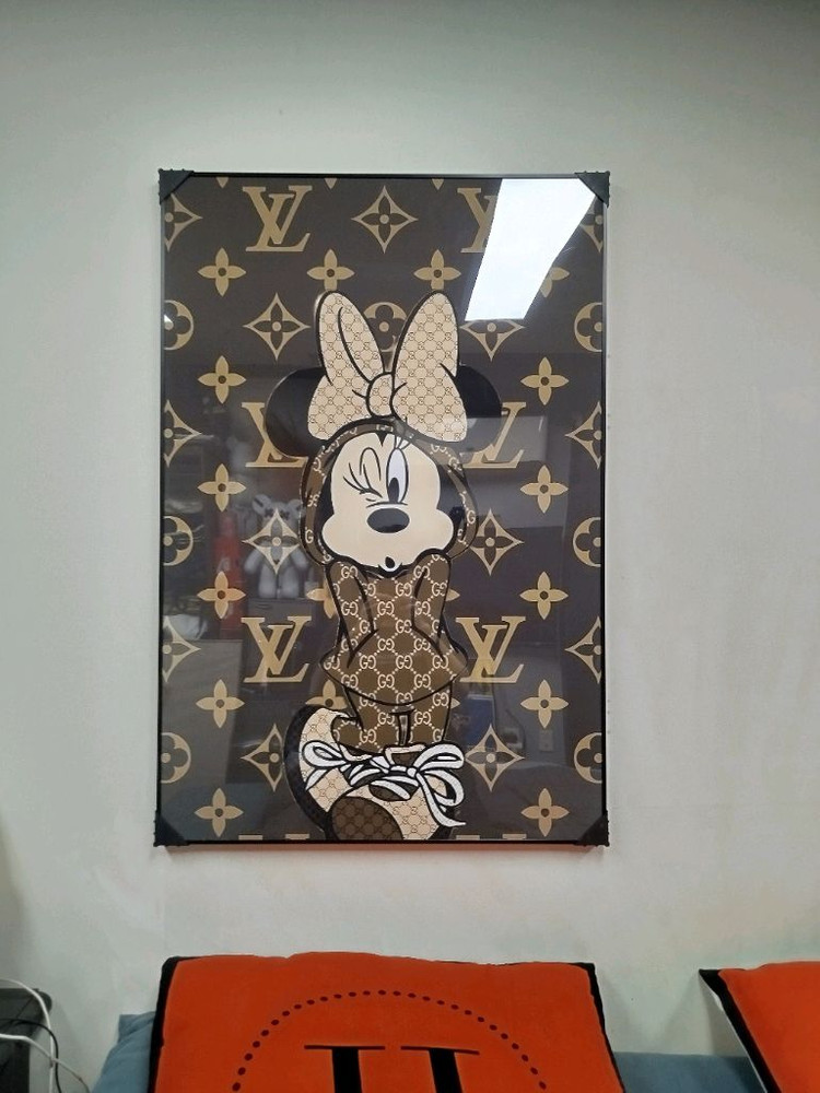 루이비통 미키마우스 리본 ㅂ 그림액자 그림 액자 팝아트 인테리어소품 명품그림 명품액자 꽃 인테리어 유화 해바라기 백 이미지