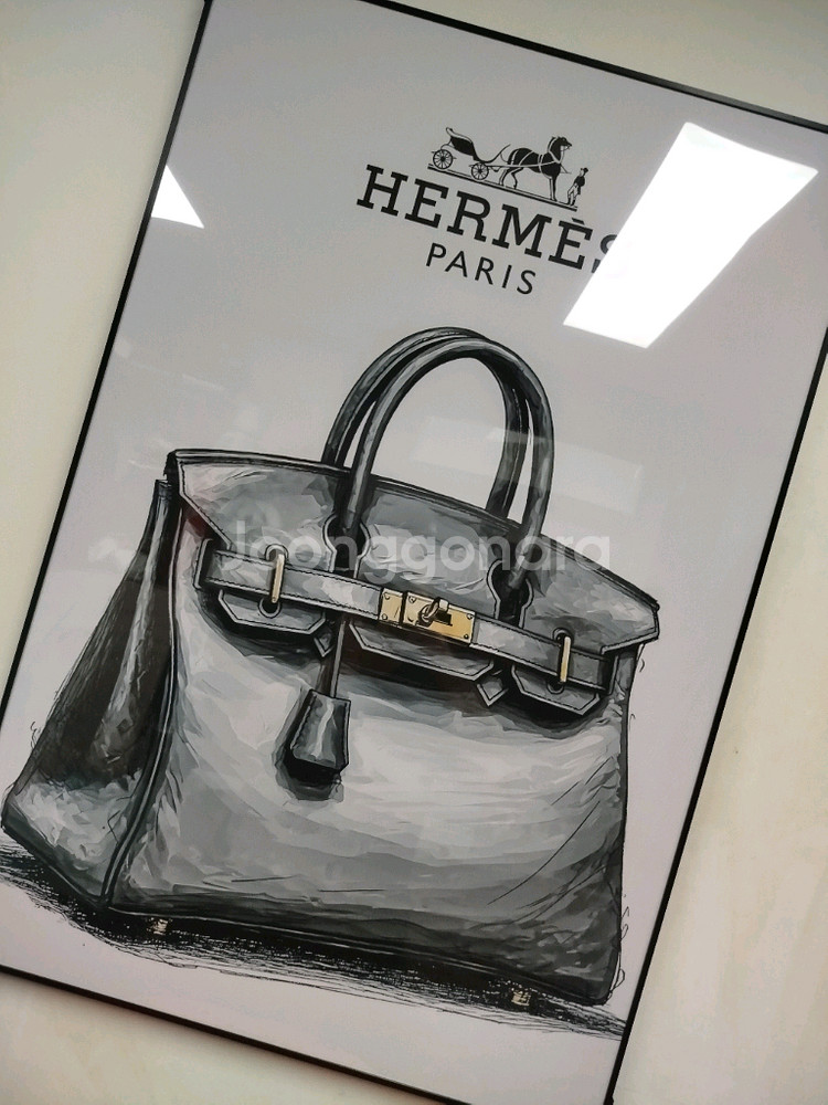 에르메스 벌킨백 캘래백 그림액자 그림 액자 팝아트 인테리어소품 명품그림 명품액자 꽃 인테리어 유화 해바라기 거실--1