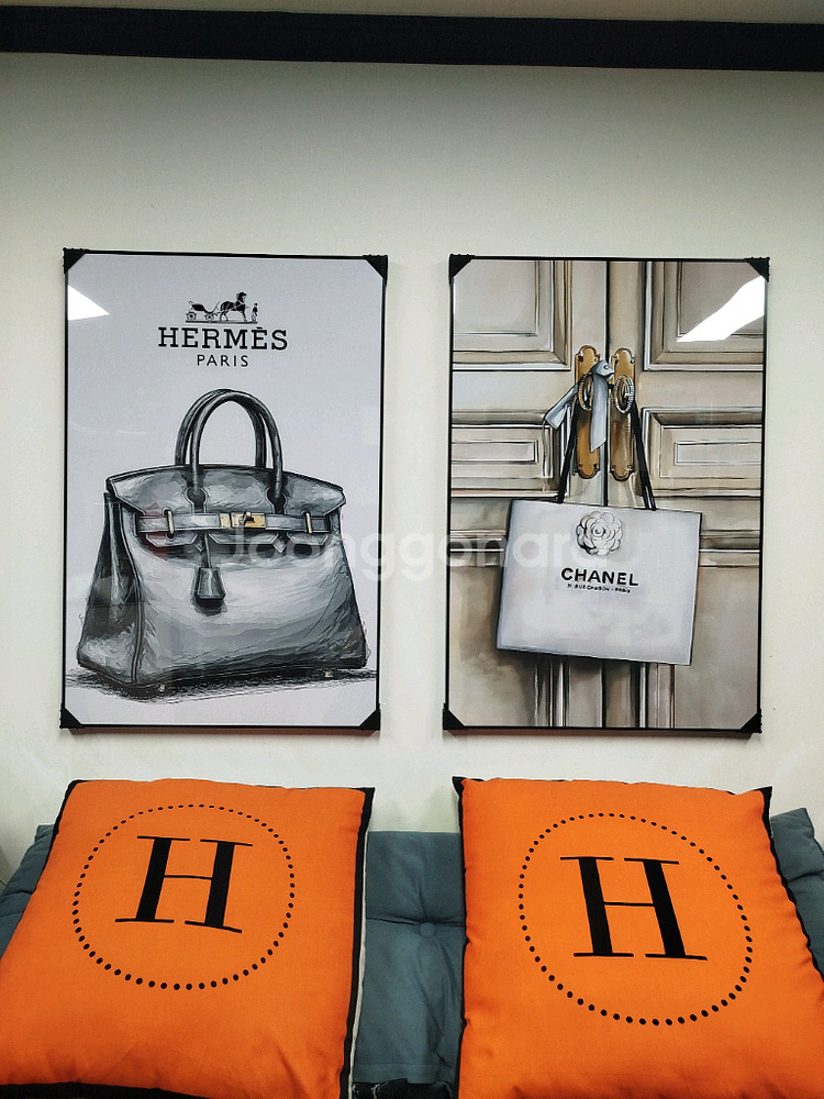 에르메스 벌킨백 캘래백 그림액자 그림 액자 팝아트 인테리어소품 명품그림 명품액자 꽃 인테리어 유화 해바라기 거실--2