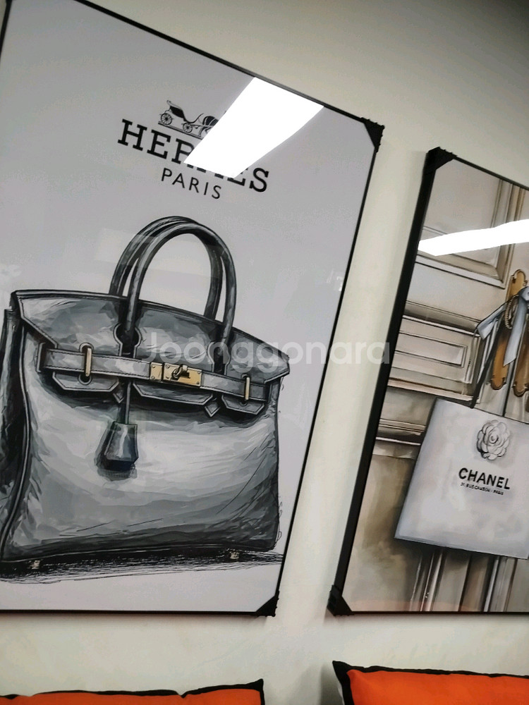 에르메스 벌킨백 캘래백 그림액자 그림 액자 팝아트 인테리어소품 명품그림 명품액자 꽃 인테리어 유화 해바라기 거실--5