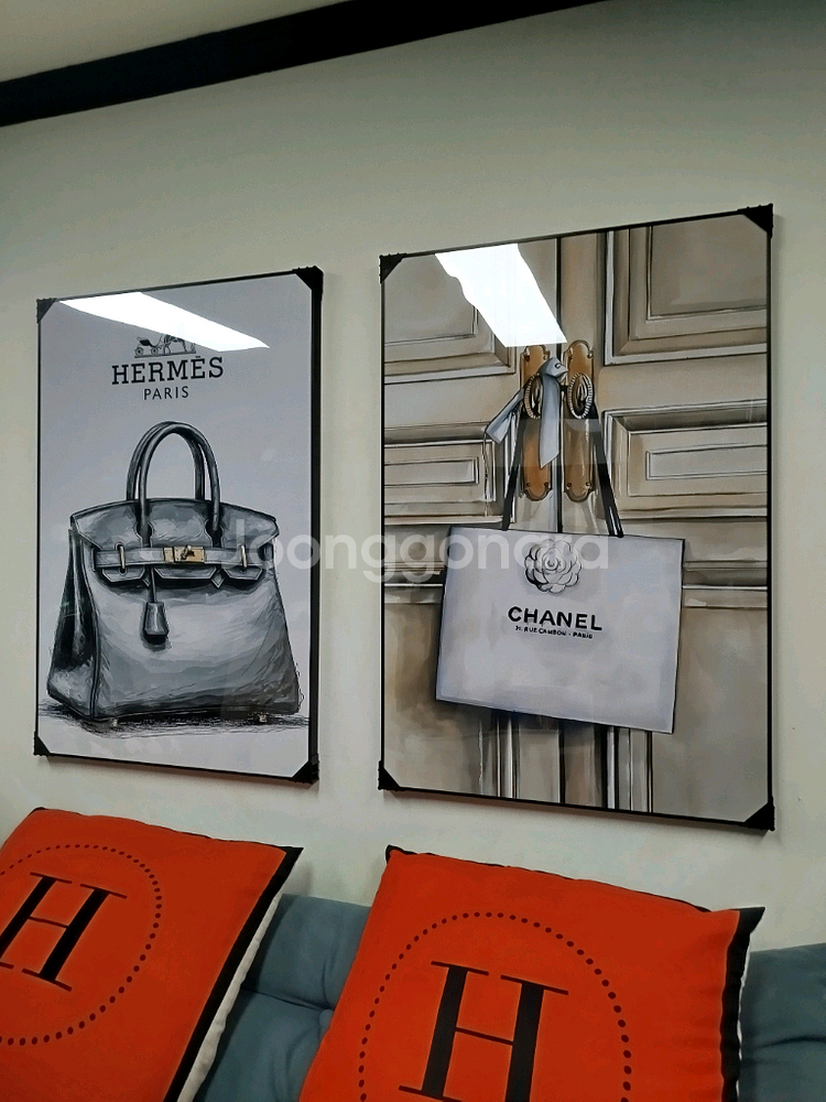 샤넬 가방 신발 구두 운동화 그림액자 그림 액자 팝아트 인테리어소품 명품그림 명품액자 꽃 인테리어 유화 해바라기--9