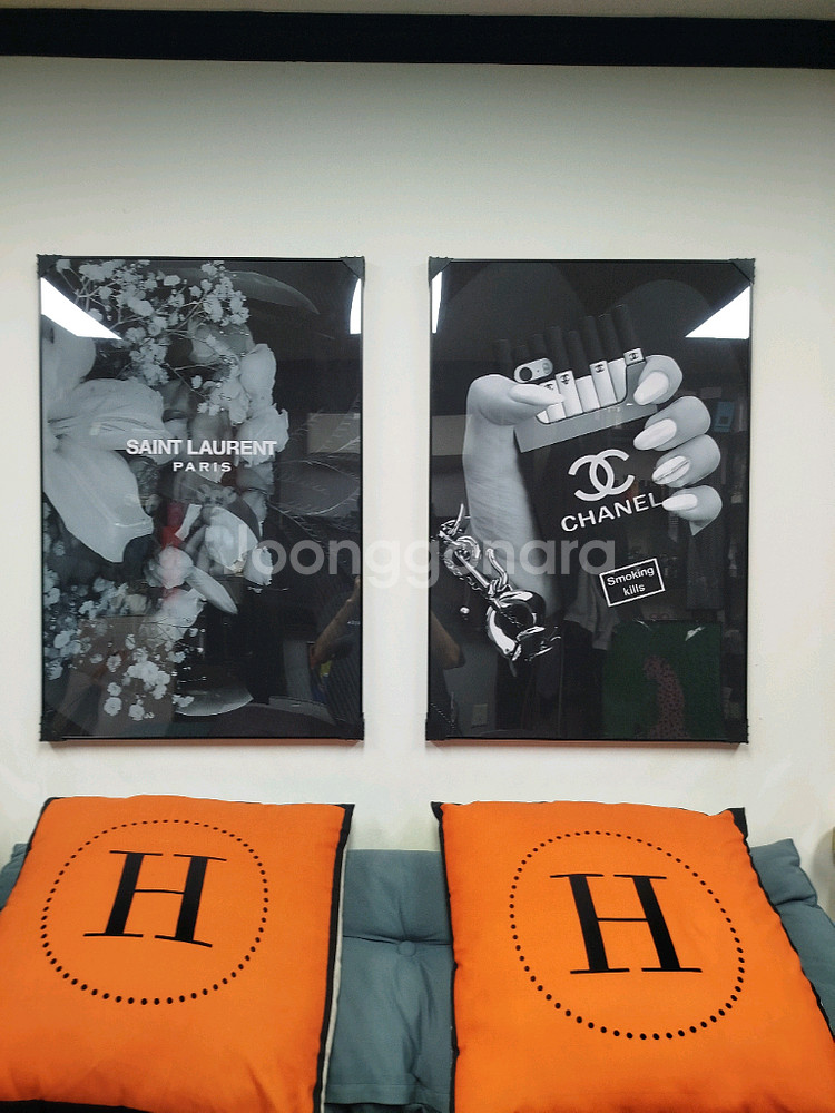 생로랑 입생로랑 ysl 그림액자 그림 액자 팝아트 인테리어소품 명품그림 명품액자 꽃 인테리어 유화 해바라기 거실--2