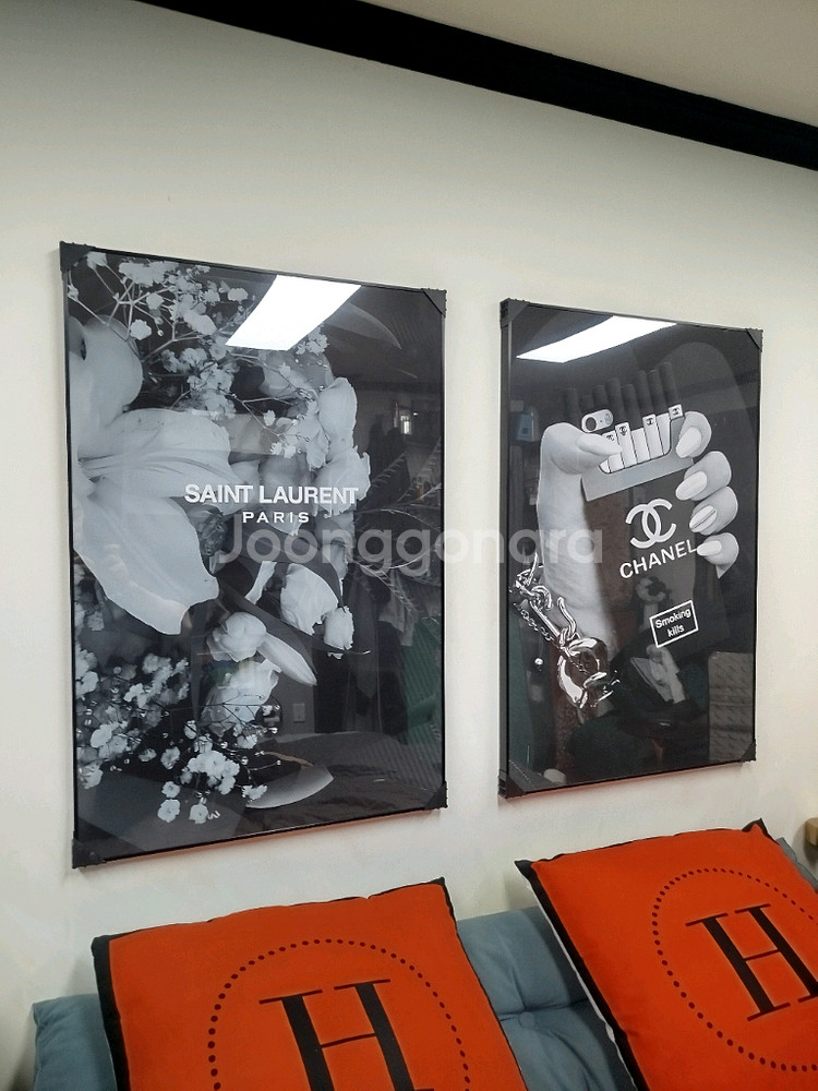 샤넬 백 가방 감성 그림액자 그림 액자 팝아트 인테리어소품 명품그림 명품액자 꽃 인테리어 유화 해바라기 거실--3