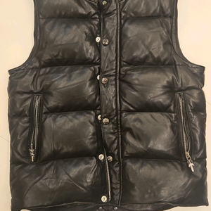 크롬하츠 레더 패딩 조끼 925실버