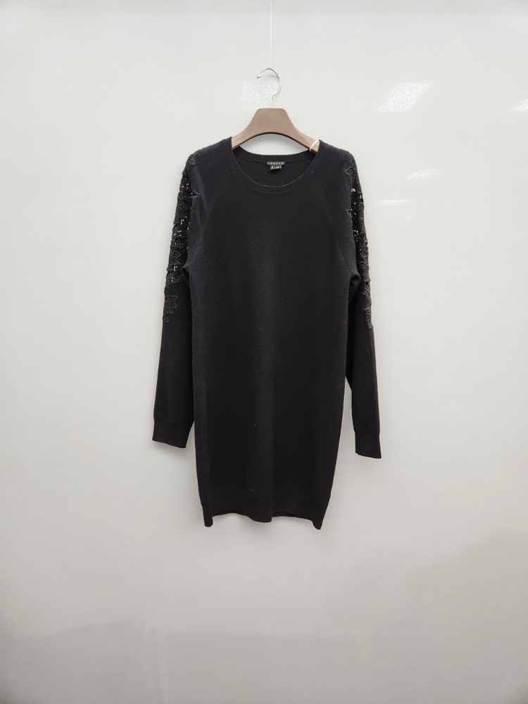 Theory 띠어리 블랙 레이스 포인트 니트 이미지