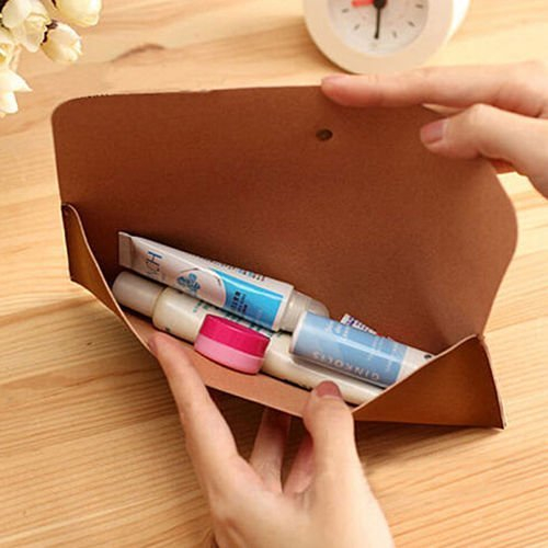 새 커피색 미용 스웨이드 가죽 케이스 보관백 수납 가방--2