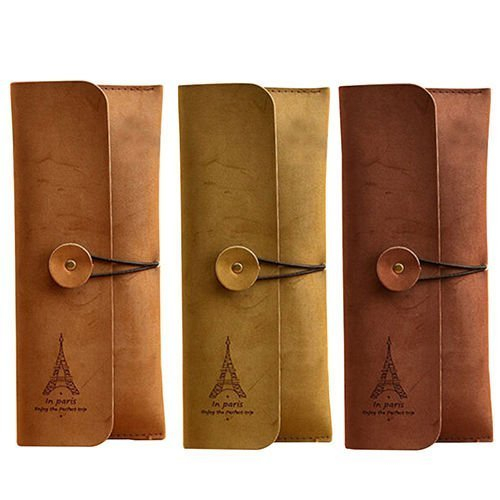 새 커피색 미용 스웨이드 가죽 케이스 보관백 수납 가방--4