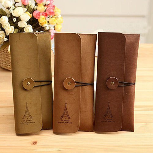 새 커피색 미용 스웨이드 가죽 케이스 보관백 수납 가방--5