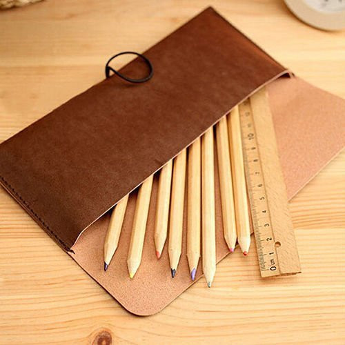 새 커피색 미용 스웨이드 가죽 케이스 보관백 수납 가방--3