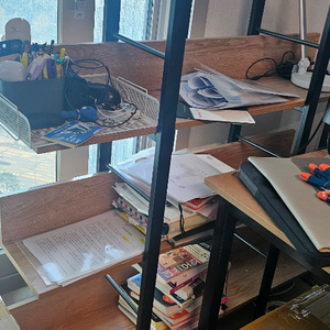 3단 철제 나무 원목 책장 & 거실장(tv장)