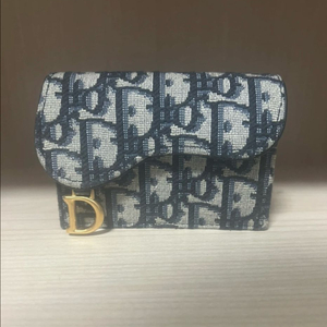 (새상품급,크림판) 디올 오블리크 새들 플랩 카드지갑