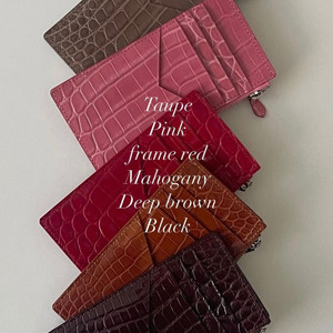 (새상품) 카낼 와니지갑 리얼 악어 핑크