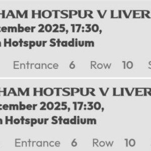 토트넘 vs 리버풀 경기 티켓