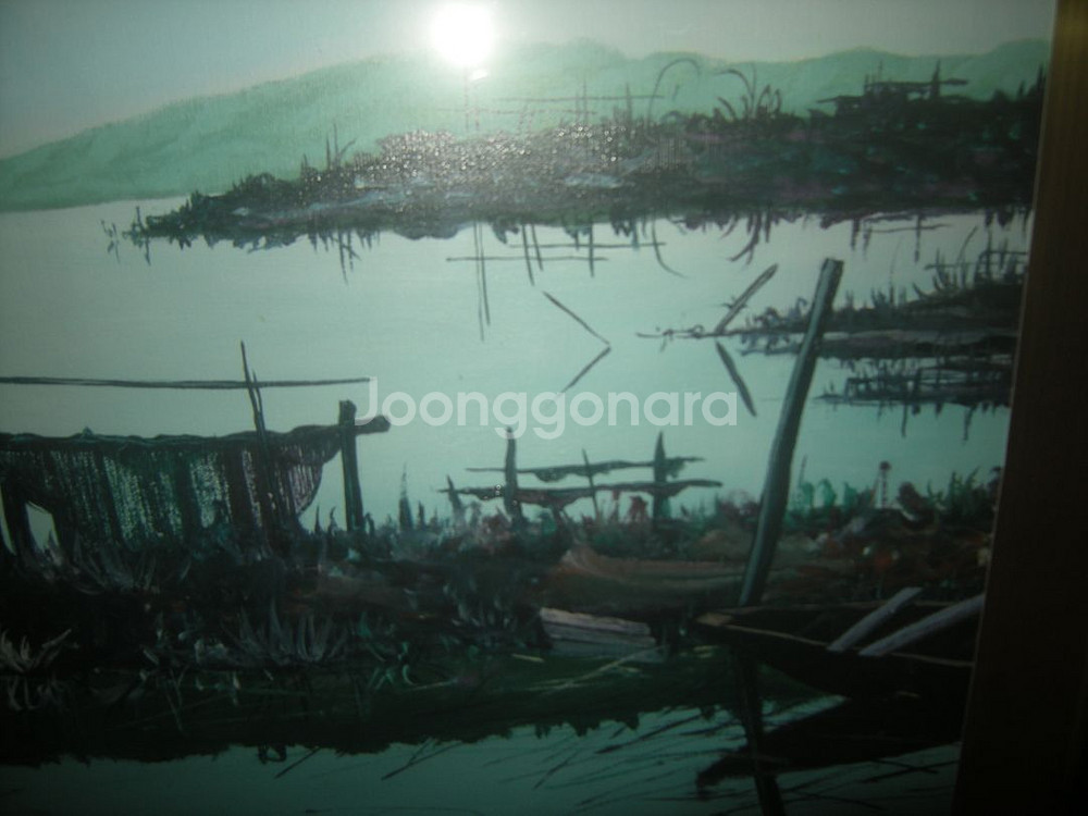 유채화그림+고급엔틱액자(작품명 나룻터/ 힐링그림작픔)/아이폰 애플 골프 캠핑 등산낚시 헬스요가러닝 엘지 삼성 나이키--4