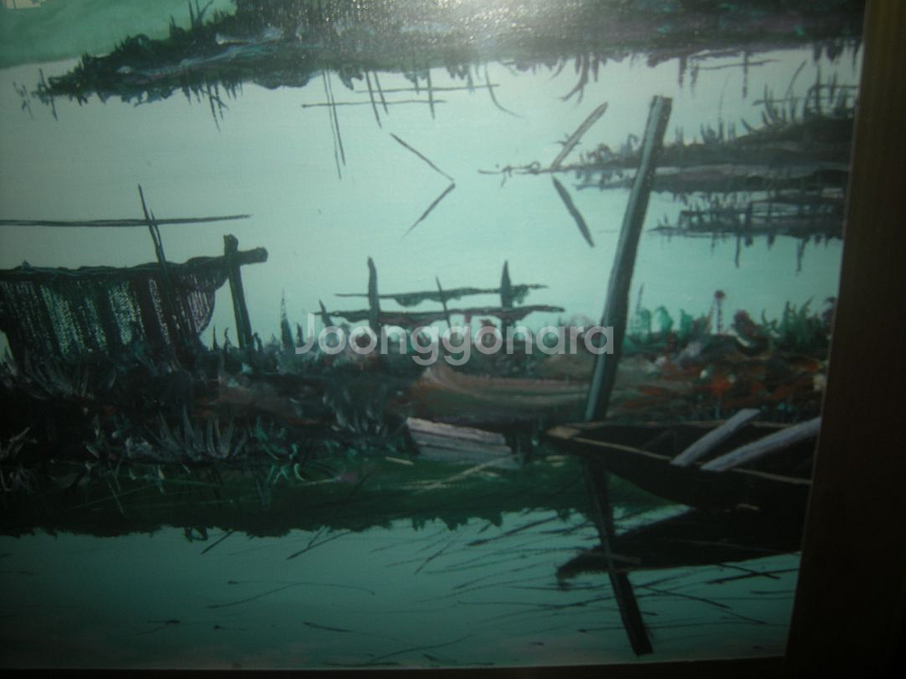 유채화그림+고급엔틱액자(작품명 나룻터/ 힐링그림작픔)/아이폰 애플 골프 캠핑 등산낚시 헬스요가러닝 엘지 삼성 나이키--5